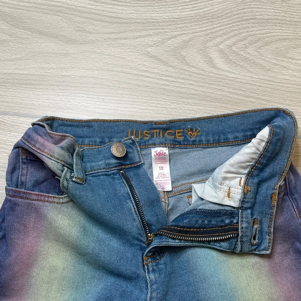 Justice 90’s Ombré Baggy Jeans Straight Leg Denim Girl’s Size 12